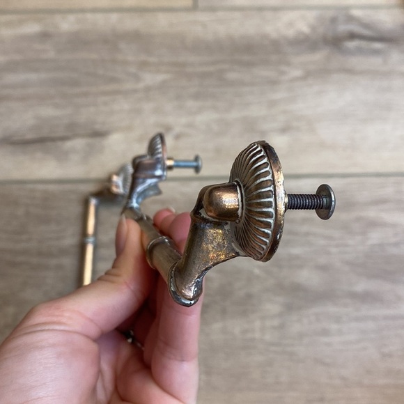 VTG Antique Brass Bamboo Drawer Pulls Hollywood Regency MCM - Picture 6 of 12